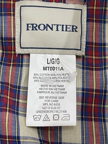 Frontier Tractor Supply Men’s Red Plaid Western Cowboy Pearl Snap Up Shirt Lg - Picture 3 of 6