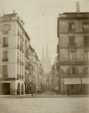 FRANCE  BAYONNE Circa 1890. Cathédrale et rue Port Neuf 