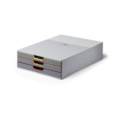 Ablagebox mit 3 Schubfächer mehrfarbig Schubladenbox 7603 Varicolor Durable