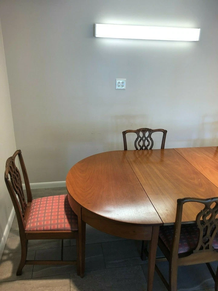 Mesa de comedor y sillas antiguas de caoba siglo XIX Foto 4 de 4