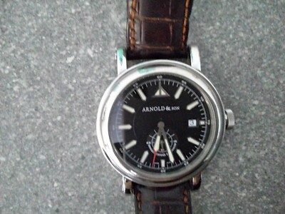 Arnold & Son HMS1 HANDAUFZUG 40mm Stahl Herrenuhr Armband 