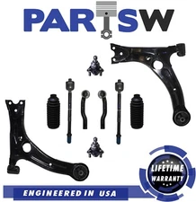 10 Pc Suspension Kit for Toyota Corolla Control Arms Inner & Outer Tie Rod End