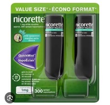 Nicorette Quickmist Value Pack, 2x 150 sprays 1mg Mild Spearmint FREE SHIP 2026