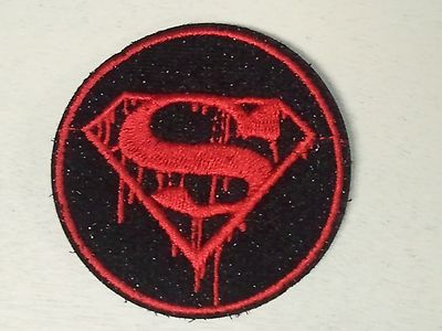 SUPERMAN DEATH 2.5'' iron on patch Biker Vest Cap Zombie Walking Dead (C42)