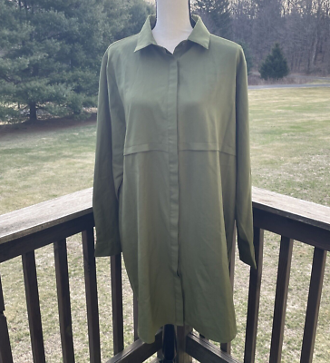 olive green dress modest Modest Women's Shirt Dress 12502 main image 1