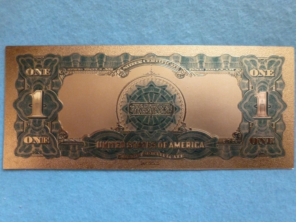 Silver Certificate series,999 Gold leaf-colored 1 Eagle Dollar. - Image 2 of 2