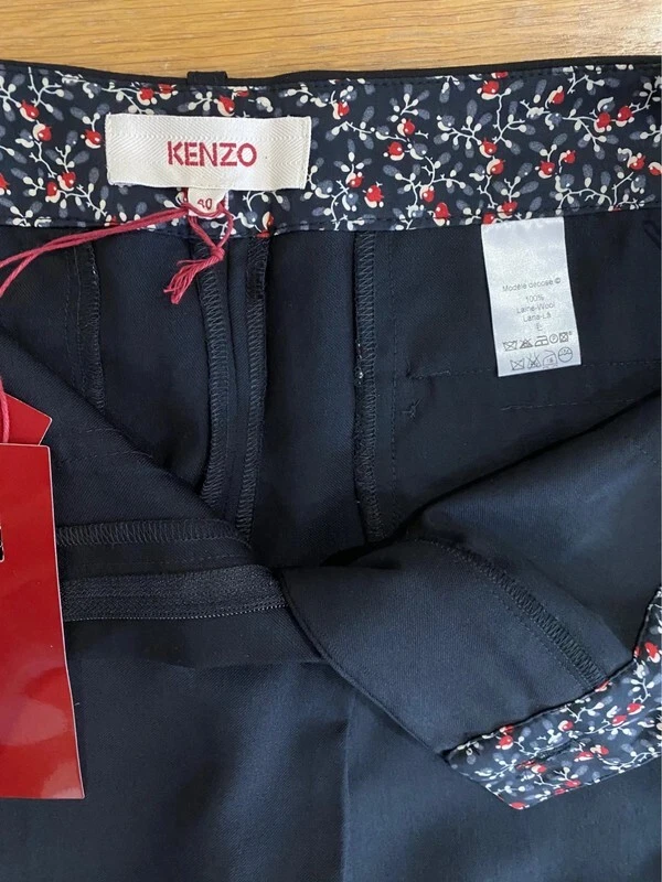 Pantaloni neri Kenzo gamba larga nuovi con etichette taglia EU 40 PREZZO AL PUBBLICO £460