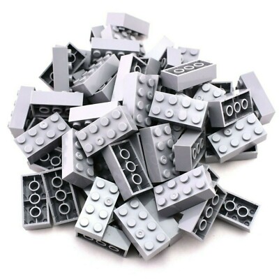 TCM BRICKS Light Bluish Gray 2x4 Brick X100 Compatible Parts Fits 3001