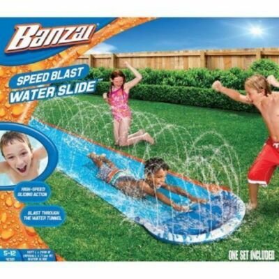 BANZAI SPEED BLAST WATER SLIDE HIGH SPEED SLIDING ACTION 16 FOOT LONG NEW  191124423216 UK