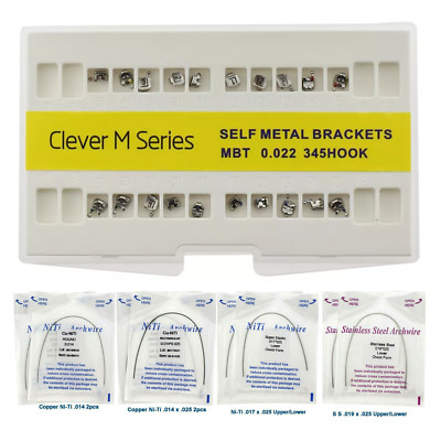 Dental Orthodontic Empower Brackets Self Ligating Braces Metal MBT 022 345 Hooks