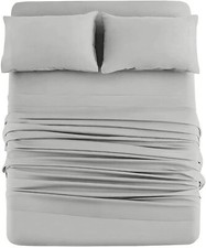 DAN RIVER King Jersey Sheet Set Luxury Heather 100 Cotton Bed Sheets T-Shirt...