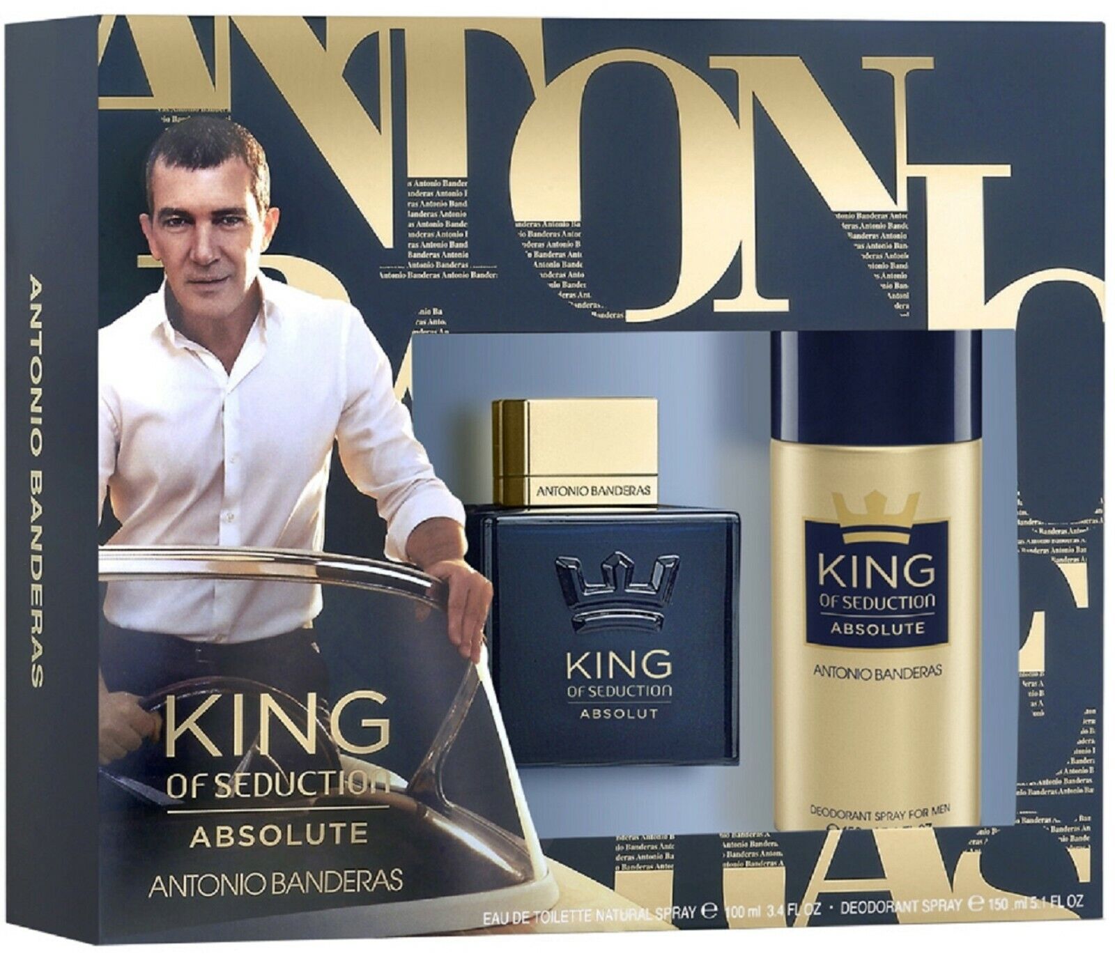 (Set) King of Seduction Absolute Antonio Banderas 3.4 EDT + 5.1 Deodorant Spray