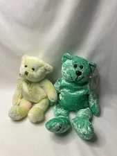 TY Beanie Baby FLORA Missing Hang Tag and Classic Collection Bear Emerald