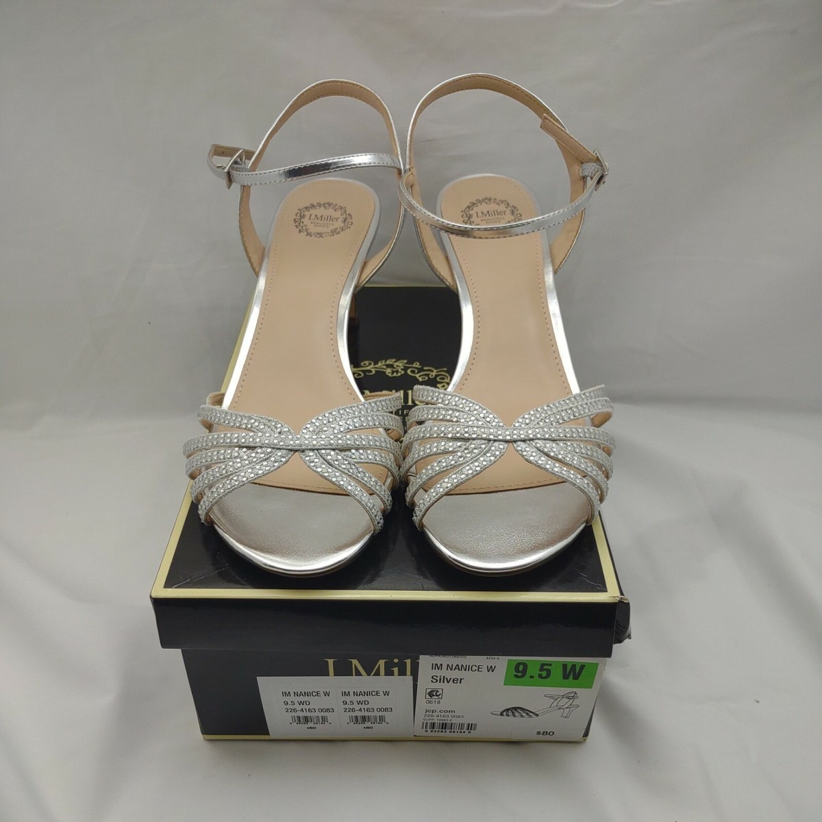 formal silver dress shoes for women I.Miller Beautiful Shoes Women's Dress Formal Sz 9.5W Silver Glitter Ankle  Strap