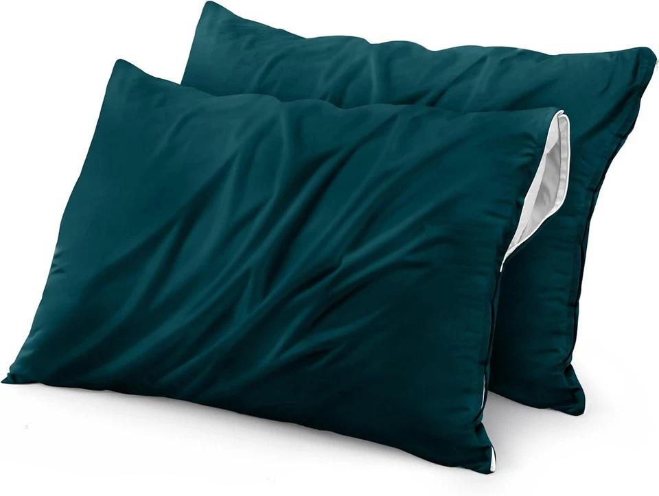 2 Pack Bed Bug Proof Zippered Pillow Encasement Waterproof Utopia Bedding - Image 2 of 4