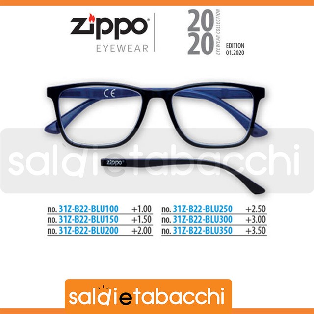 OCCHIALE DA LETTURA ZIPPO BICOLORE BLU/NERO 1.50 | Acquisti Online su eBay