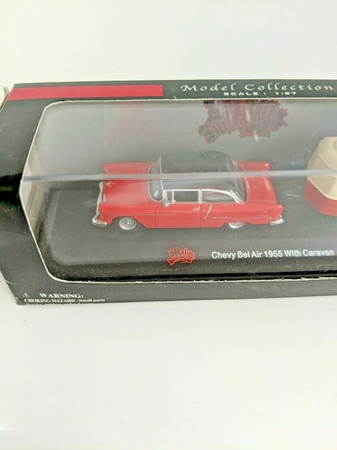 Malibu International CHEVY BEL AIR 1955 with CARAVAN Red DieCast 1:87 Scale - Picture 5 of 7