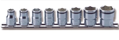KOKEN #RS3450M/8 - 3/8'' SQ.DR. SOCKET SET 8-19MM 6 POINT NUT GRIP L. 200MM 8PC