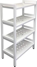 Asta 4-Tier Free Standing Rectangular Bathroom Storage Shelf Rack Pure White