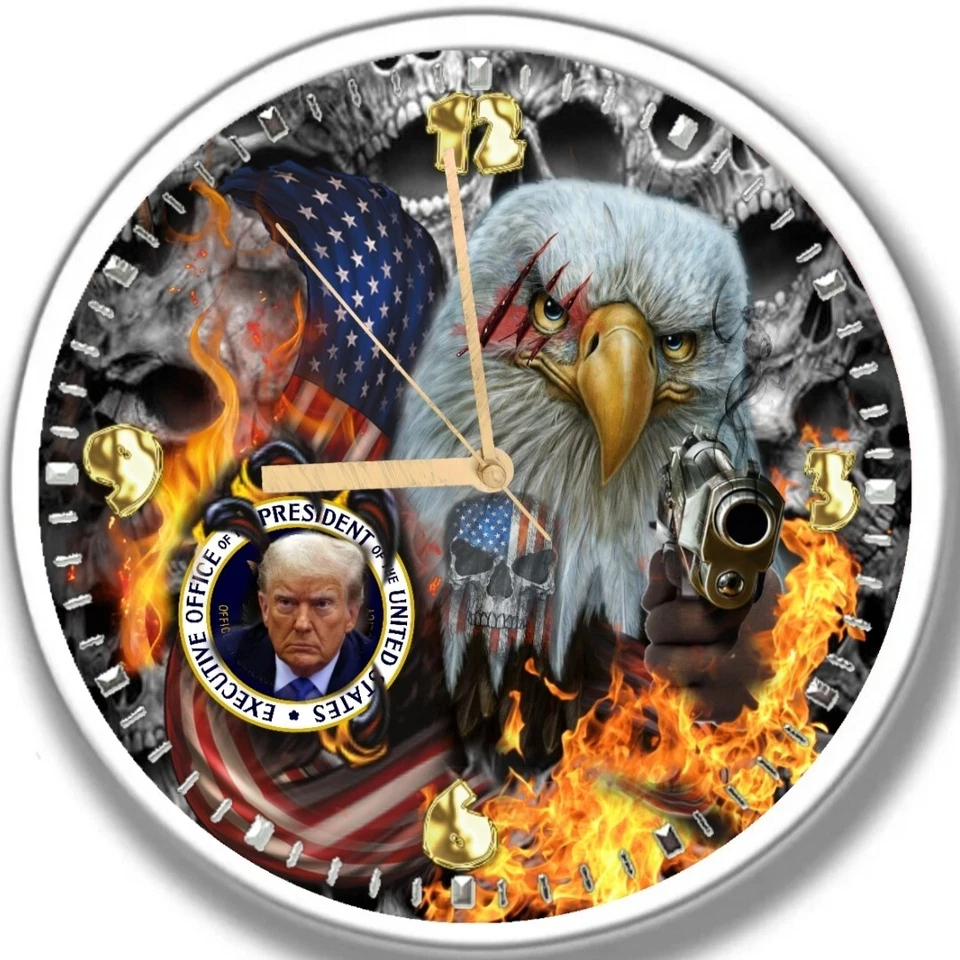 Donald Trump Fight ,Fight ,Fight Led Wall Clock - Image 3 of 4