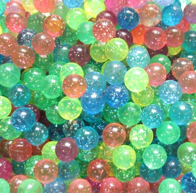 15 GLITTER SUPER HIGH BOUNCE BALLS HI BOUNCY SPARKLE SUPERBALL CAT TOY 27MM 1''