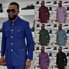 Custom Color Men's Suit Hosting 2Pcs Party Streetshot Prom Work Jacket Tuxedo