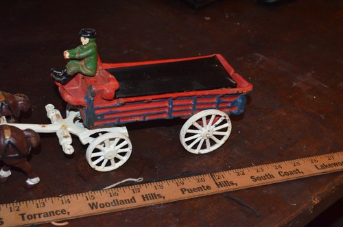 Vintage Cast Iron Wagon Train with rider & 6 horses - Picture 6 of 9