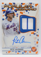 2023 Topps Pristine Baseball GU Patch Auto Orange Refractor /25 - PETE ALONSO