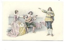 Ilustración Landry - Cantante - Músico con laúd y joven dama noble