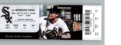 Minnesota Twins vs Chicago White Sox 9/16/2013 Full Ticket  - Gordon Beckham