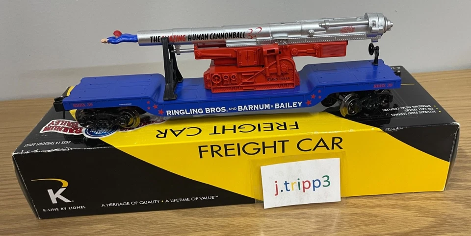 K-line Lionel 22243 Circus Ringling Bros. Flatcar Human Cannonball O Gauge Train - Image 2 of 4