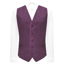 Luxury Deep Purple Textured Velvet Waistcoat