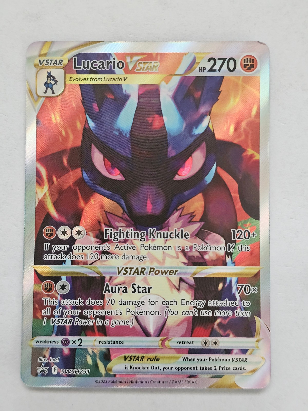 Lucario VSTAR SWSH291 Sword & Shield Black Star Promo Full Art Holo LP