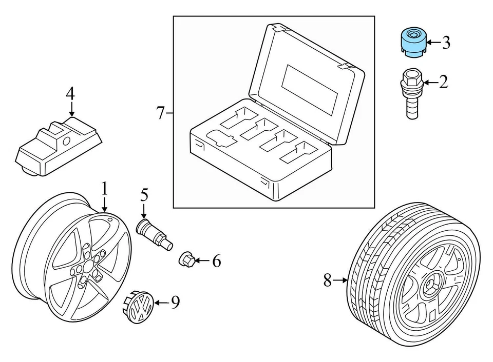 VW TOUAREG 2004-2018 - TUERCA CROMADA / JUEGO DE TAPAS / TUERCA (5) 7L6601173A Foto 2 de 4