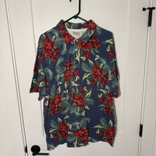 Vintage LL Bean Floral Polo Shirt. All over Print. Multicolor. Y2K, 90s. XL.