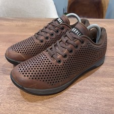 Nobull Perforated Leather Trainer Low M8.5 W10 Workout Gym Shoes Brown