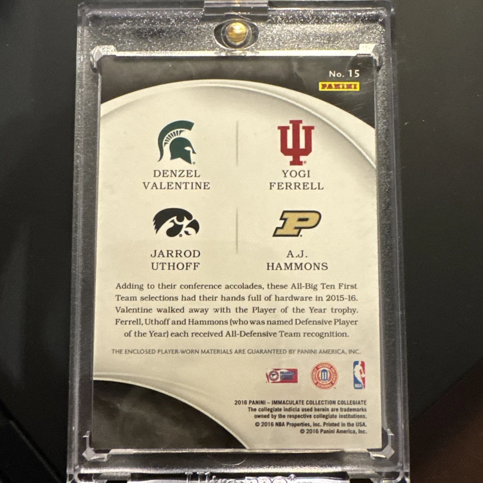 2016 Panini Immaculate Collegiate Quads /99 Willie Cauley-Stein Frank Kaminsky - Image 2 of 2