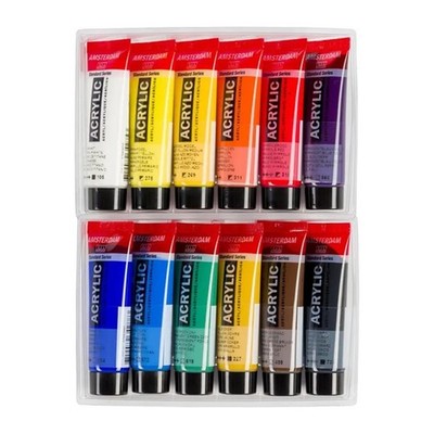 Amsterdam Standard Series Acrylfarben Allgemeine Auswahl Set | 12 x 20 ml