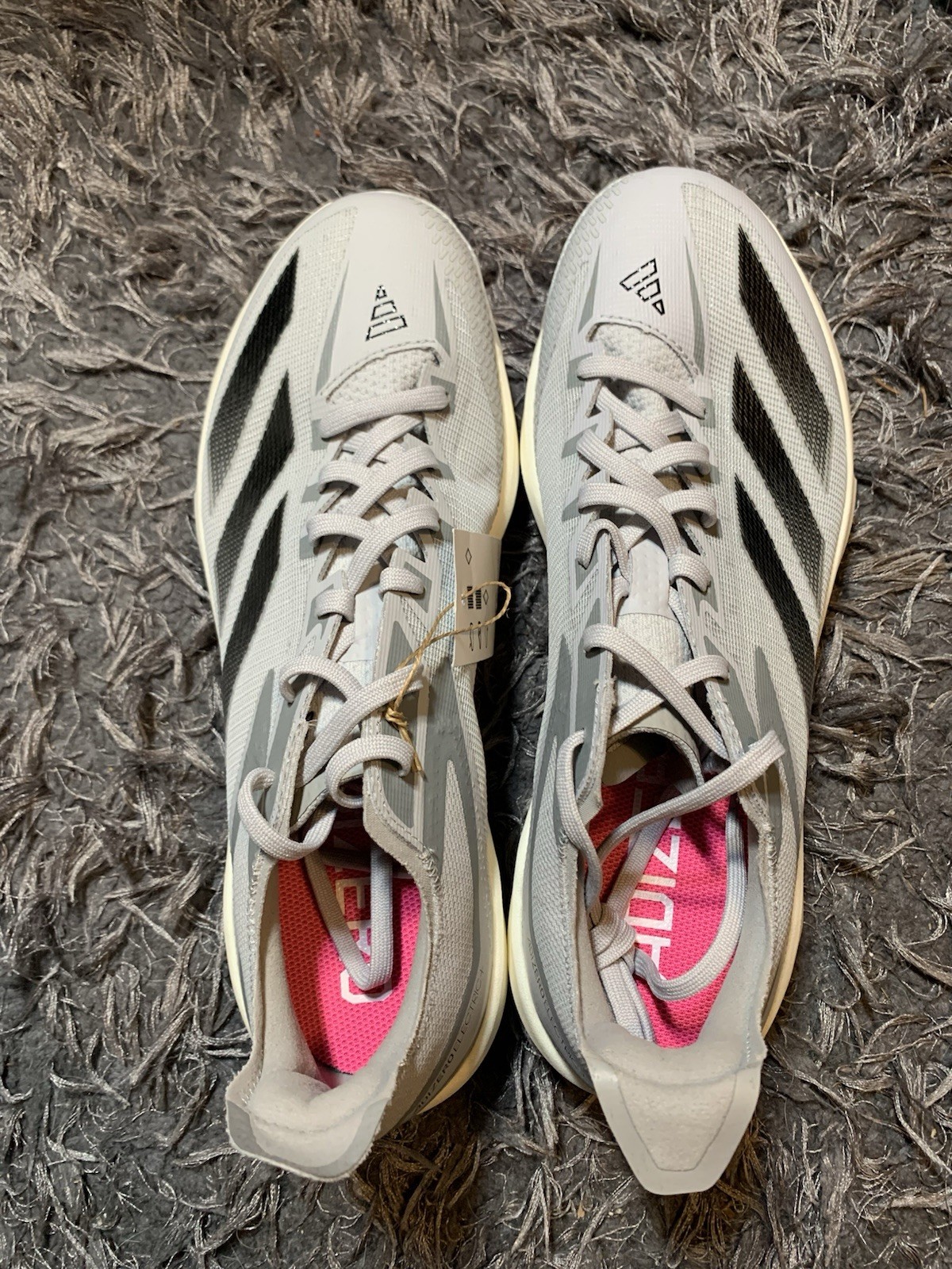 adidas Men’s 9.5 ADIZERO Electric+ TPU Baseball Cleats Light Grey Black ID0942 thumbnail 6