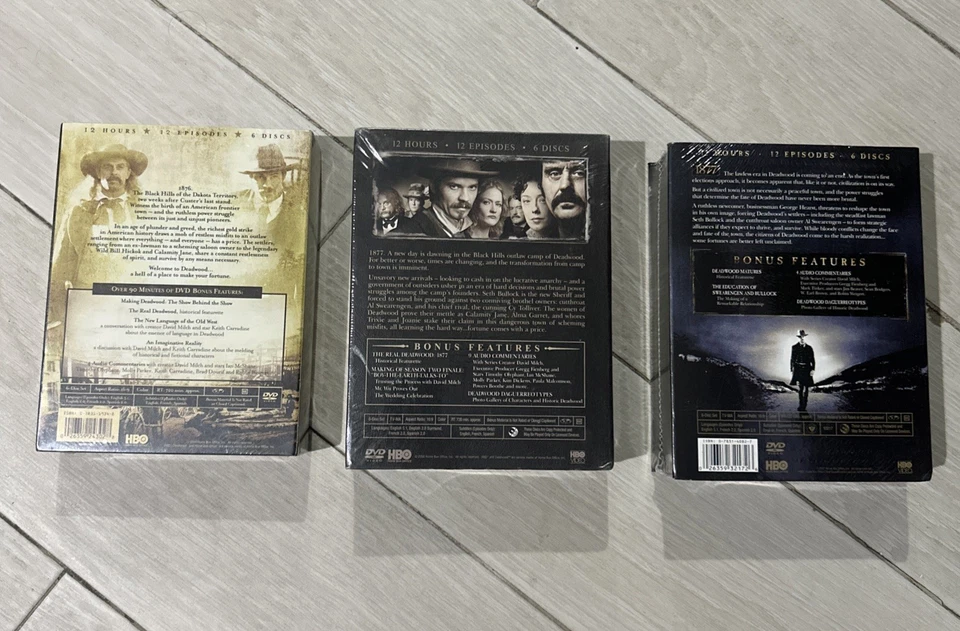 DEADWOOD Complete Series 1-3 (DVD, 24 Discs Total) (brand new) - Image 2 of 2