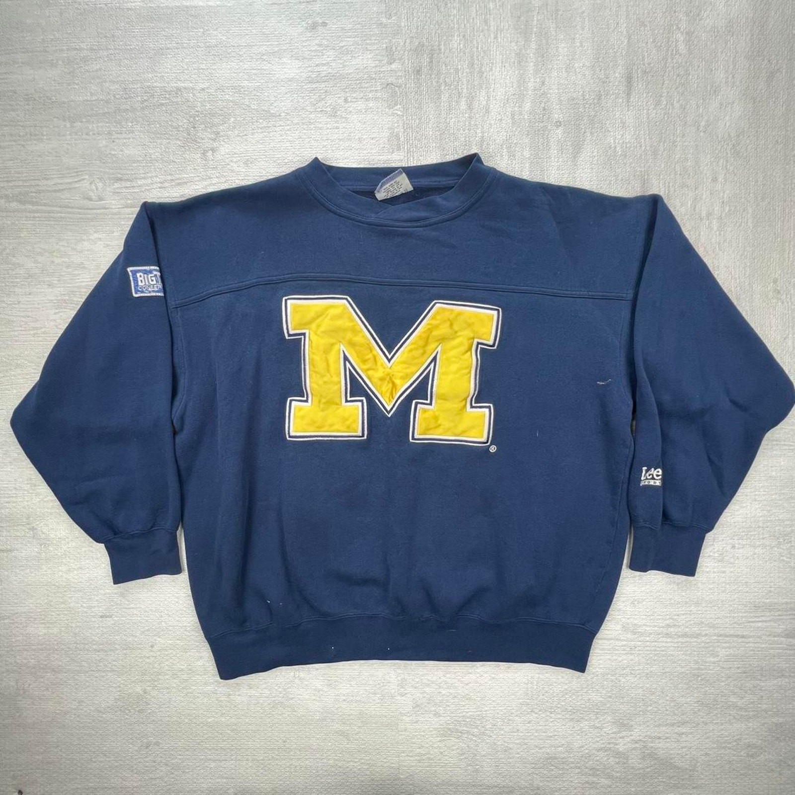 Vintage 90s Michigan Wolverines Sweatshirt Size: XL Blue Yellow NCAA College