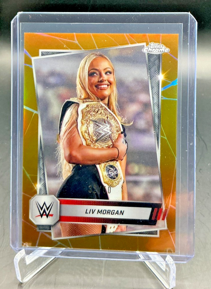 2025 Topps Chrome WWE Wrestling LIV MORGAN Gold Refractor 32/50 #146