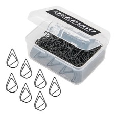 250 Pieces Black Paper Clips Cute Teardrop Stainless Steel Paper Clips for Of...