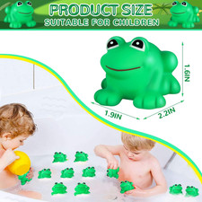 18 Pcs Rubber Frogs for Kids, Cute Floating Squeaky Frog Bath Toy Mini Plasti...