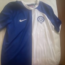 Nike Blue/White Short Sleeve Soccer Jersey "120 Años de Areti" Polyester M