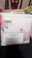 La Premura 3 Piece Crib Set Sheet Comforter Dust Ruffle Floral Purple Pink