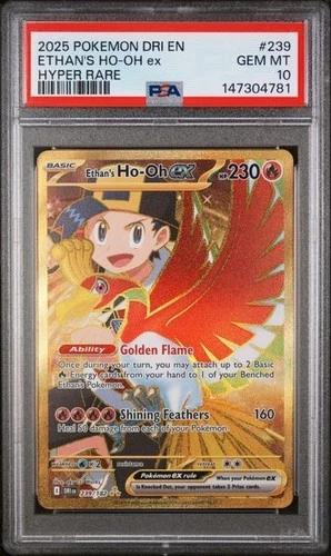 PSA 10 ETHAN'S HO-OH ex DESTINED RIVALS HYPER RARE #239 (4057) SEE PHOTOS