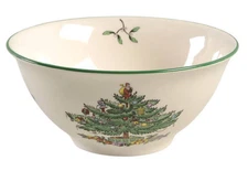 Spode Christmas Tree Nut Bowl 5 1/2" Green Trim