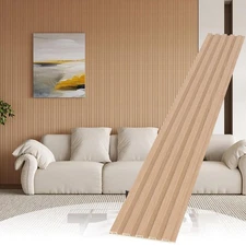 WPC Slat Wall Paneling,8-Pack 3D WPC Wood Wall Panels,Acoustic Wall Panels fo...