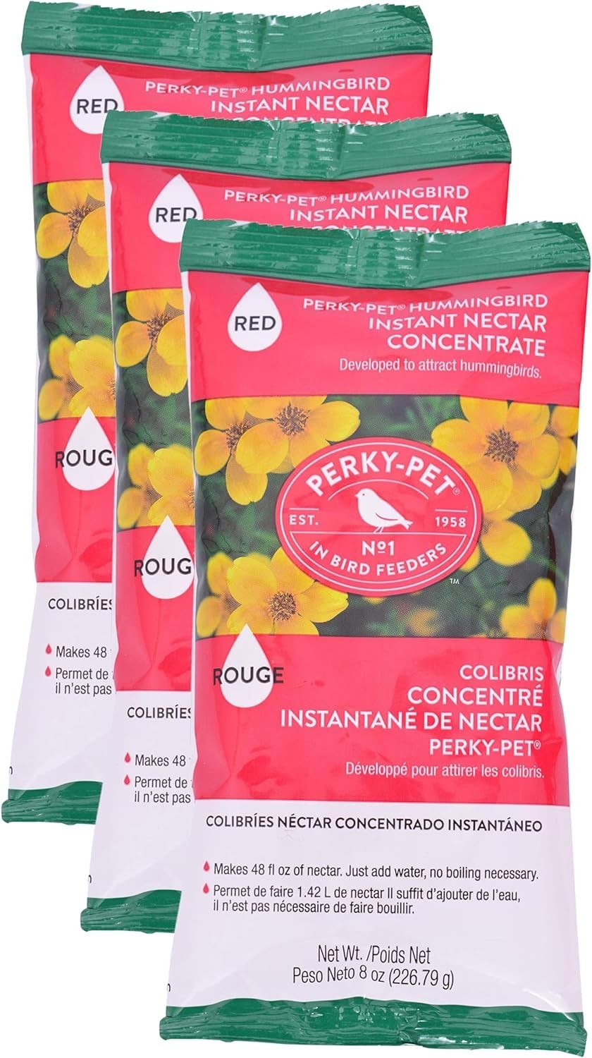 Perky-Pet Hummingbird Instant Nectar 8 oz Red Concentrate Pack of 3